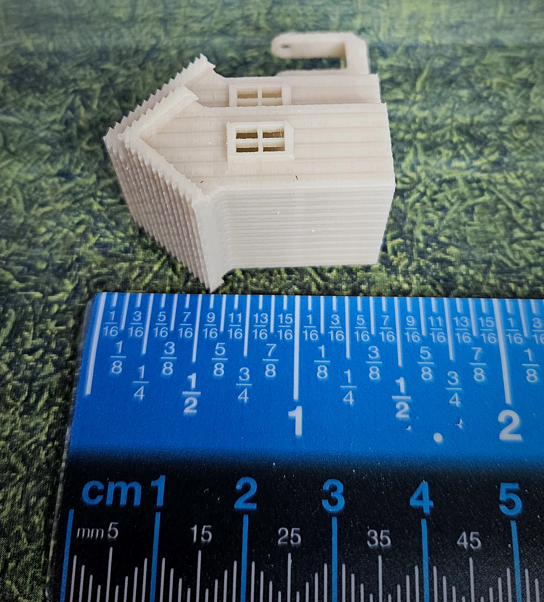 Additional view of N scale waterwheel with medium building model